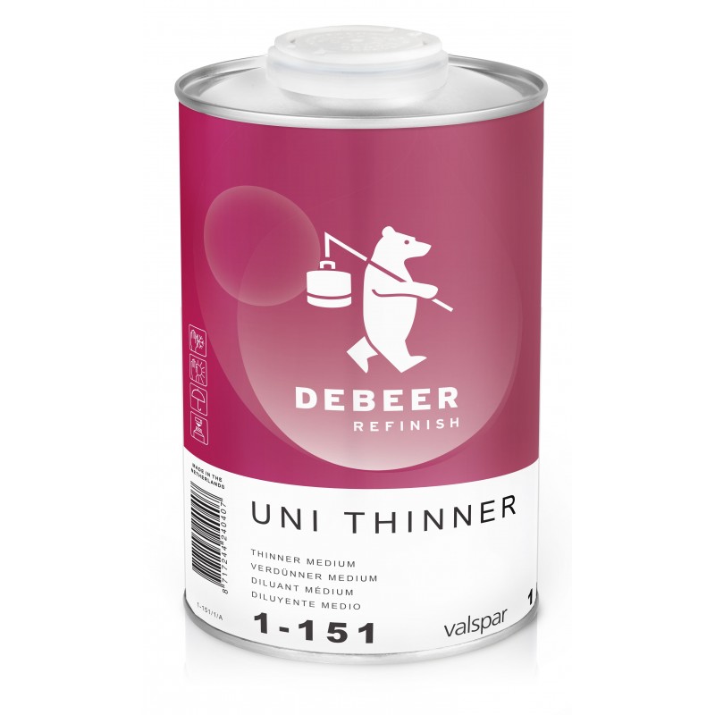 1-151 Uni Thinner Medium DeBeer - 2 Lakiery samochodowe Debeer, Detailing Koch Chemie Środki dla myjni samochodowych