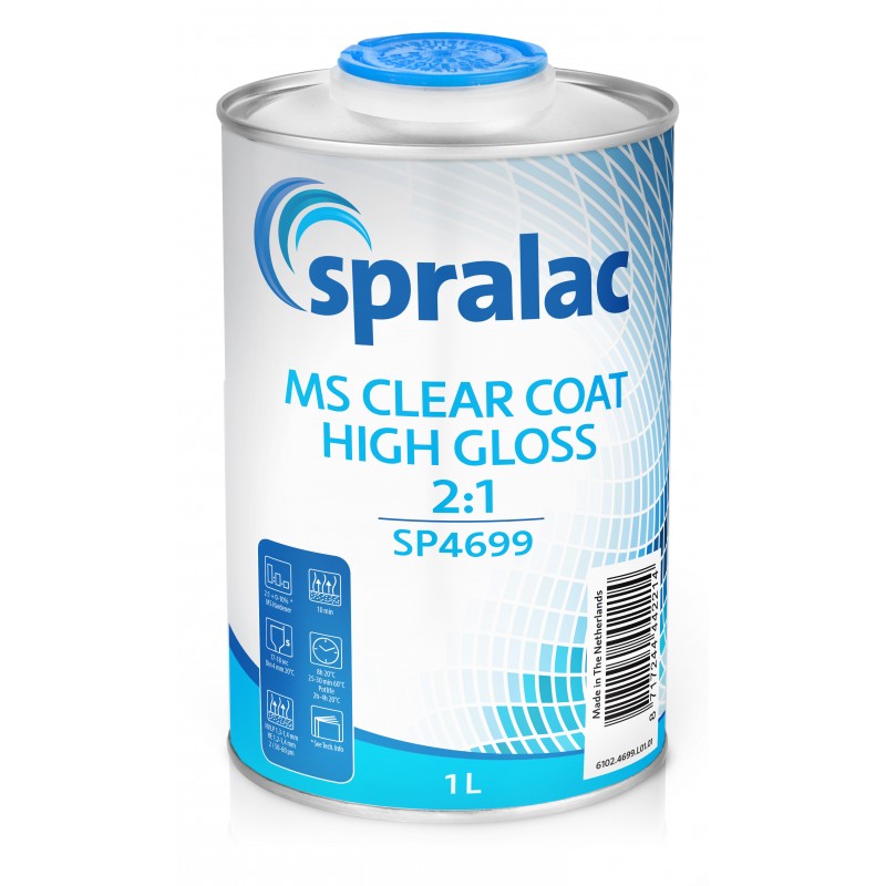SP4699 MS Clear Coat High Gloss Spralac - 1 Lakiery samochodowe Debeer, Detailing Koch Chemie Środki dla myjni samochodowych