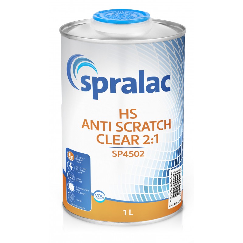 SP4502 HS Antiscratch Clear Spralac - 1 Lakiery samochodowe Debeer, Detailing Koch Chemie Środki dla myjni samochodowych