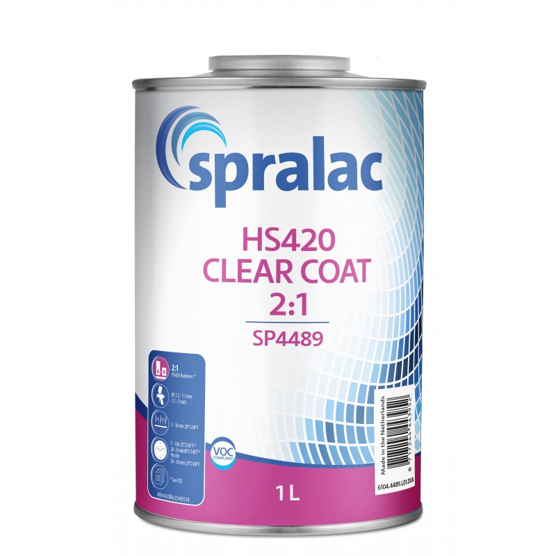 SP4489 HS420 CLEAR COAT 2:1 Spralac - 1 Lakiery samochodowe Debeer, Detailing Koch Chemie Środki dla myjni samochodowych