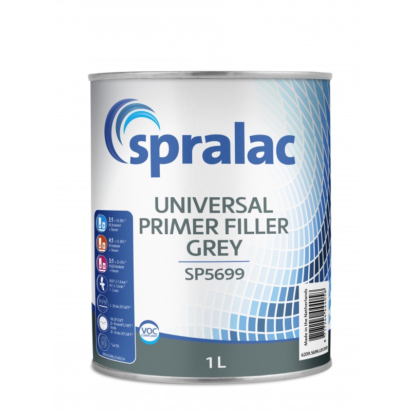 SP5699 Universal Primer Filler Grey Spralac - 1 Lakiery samochodowe Debeer, Detailing Koch Chemie Środki dla myjni samochodowych
