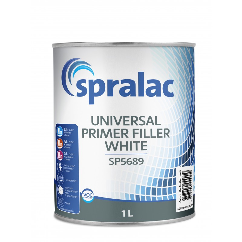 SP5689 Universal Primer Filler White Spralac - 1 Lakiery samochodowe Debeer, Detailing Koch Chemie Środki dla myjni samochodowyc