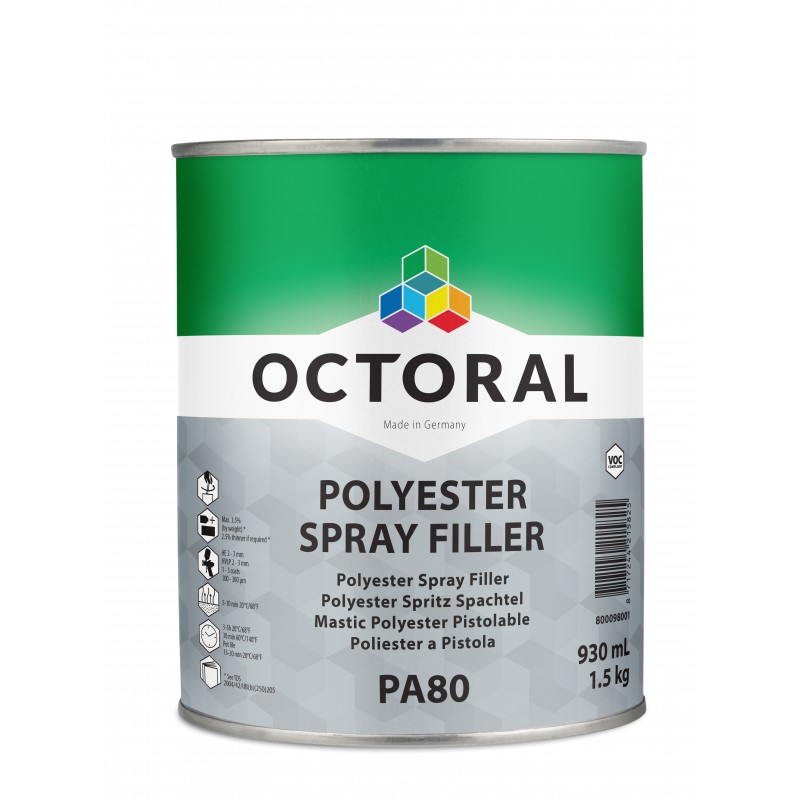 PA80 Polyester Spray Filler Octoral - 1 Lakiery samochodowe Debeer, Detailing Koch Chemie Środki dla myjni samochodowych
